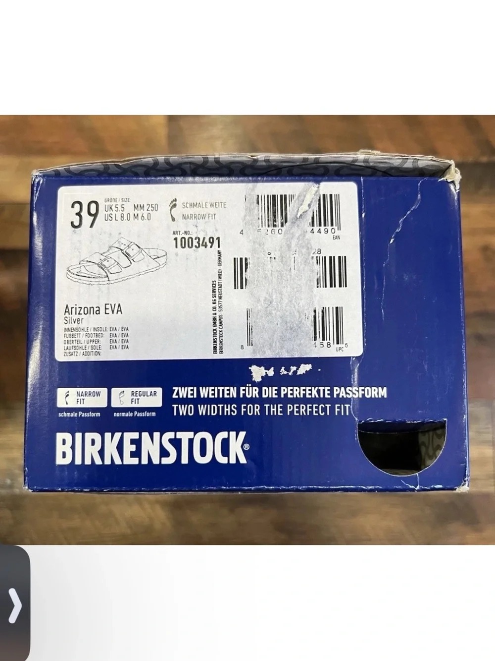 Birkenstock Arizona Sandals Size EU 39 US 8 Women’s Silver Narrow